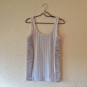 Lululemon Grey and White Yoga Tank Size 12